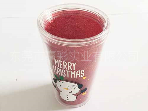 红色印花保温杯